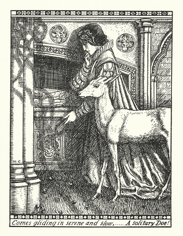 La cierva blanca de Rylston (grabado) de Herbert Cole