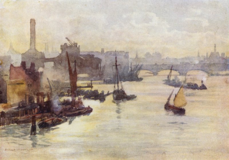 Tarde de Otoño, desde el Puente de Southwark de Herbert Menzies (after) Marshall