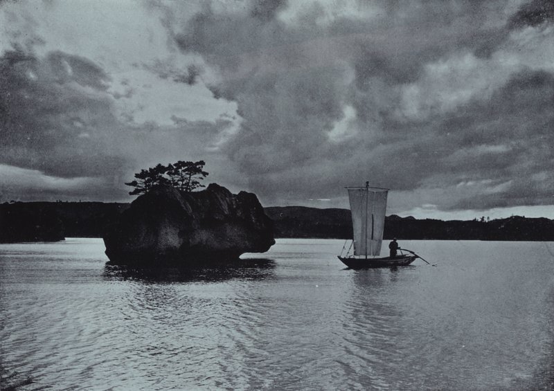Atardecer en el mar interior (foto en blanco y negro) de Herbert Ponting