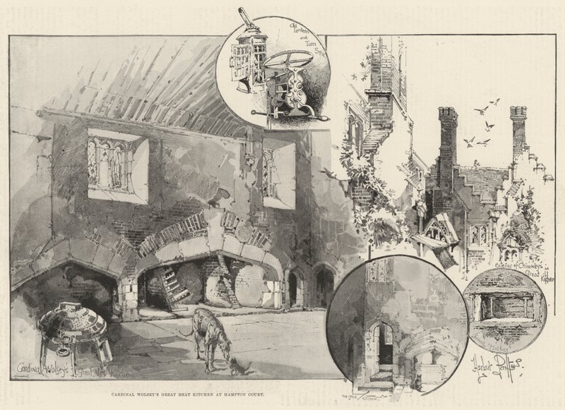 La Gran Cocina de Carne del Cardenal Wolsey en Hampton Court de Herbert Railton