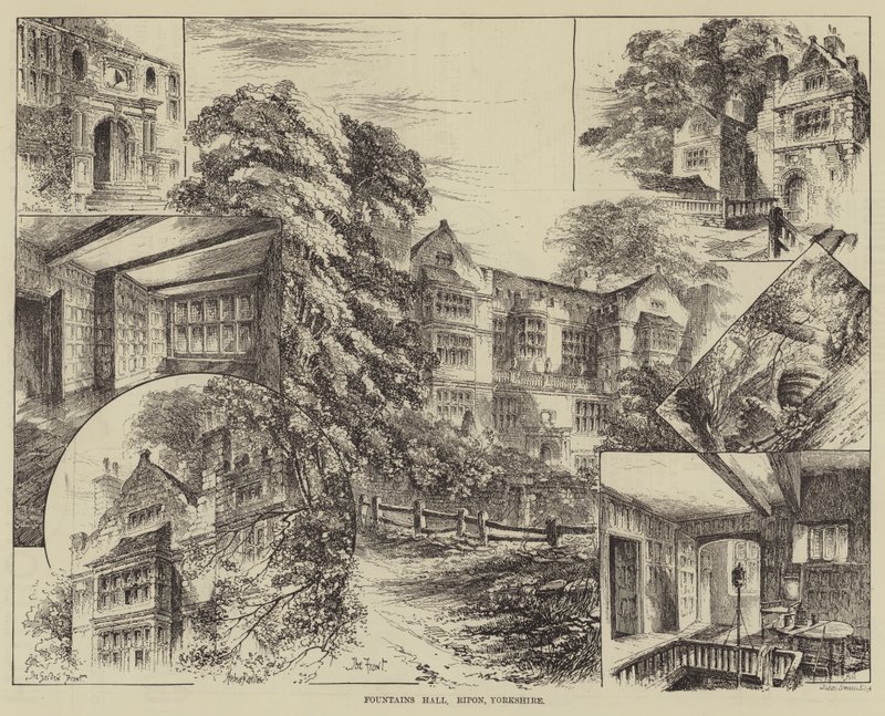 Fountains Hall, Ripon, Yorkshire de Herbert Railton