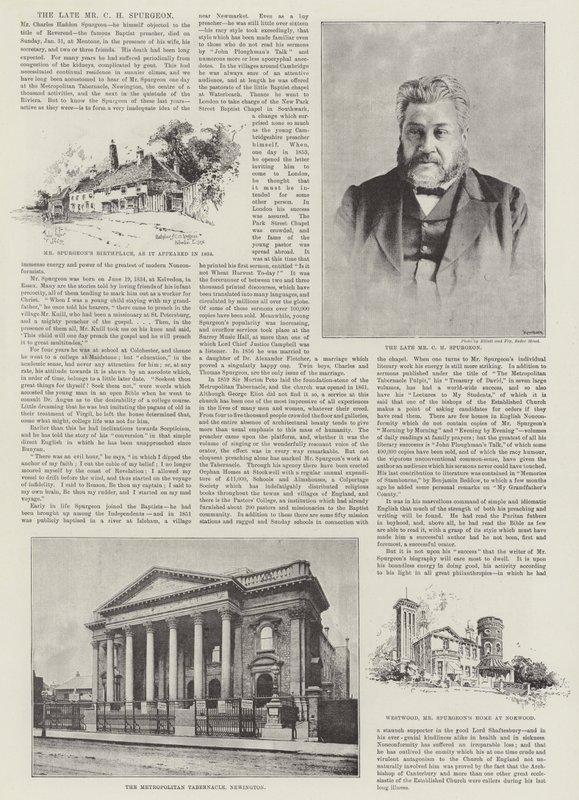 El difunto Sr. C H Spurgeon de Herbert Railton