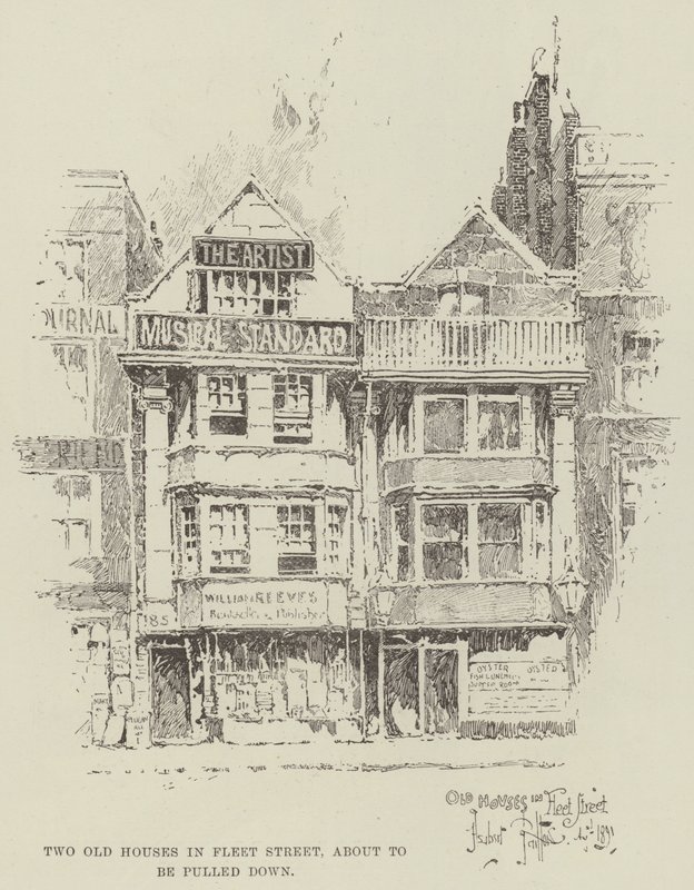 Dos casas antiguas en Fleet Street, a punto de ser demolidas de Herbert Railton