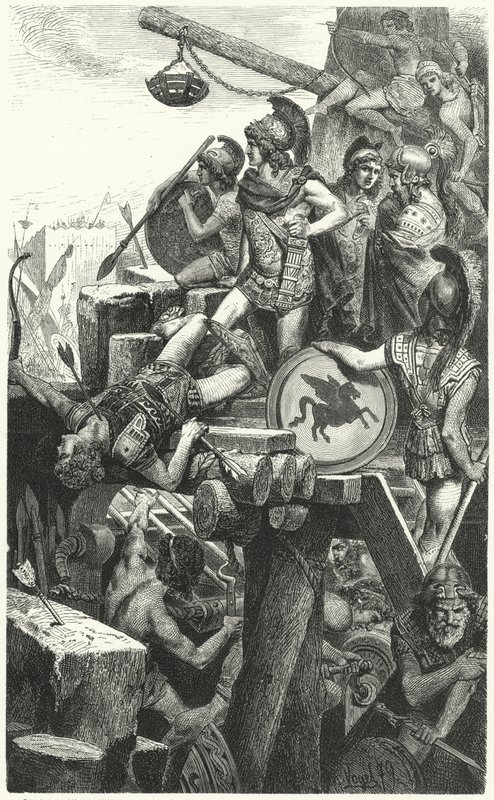 Alejandro Magno sitiando Tiro, 332 a.C. de Hermann Vogel