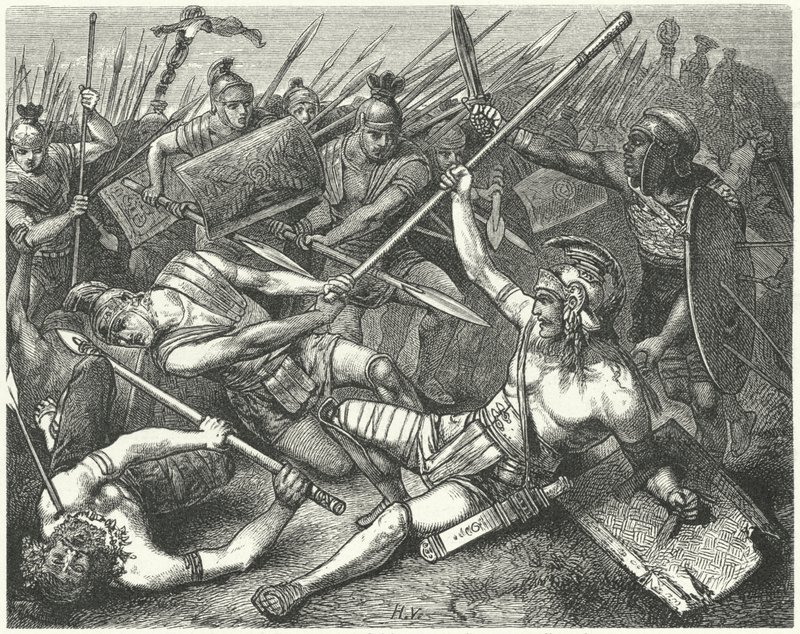 Muerte de Espartaco, 71 a.C. de Hermann Vogel