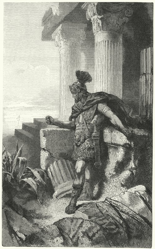 Cayo Mario en el exilio entre las ruinas de Cartago de Hermann Vogel