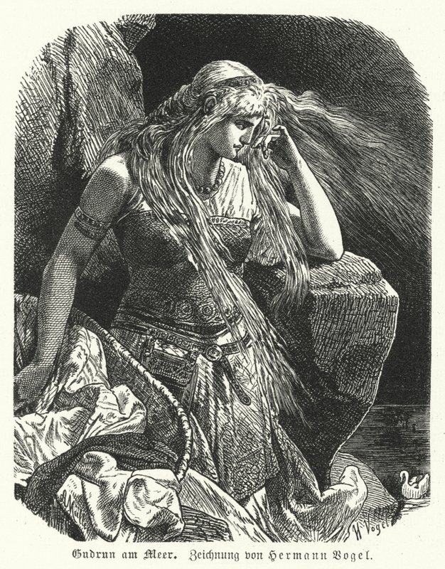 Gudrun junto al mar de Hermann Vogel