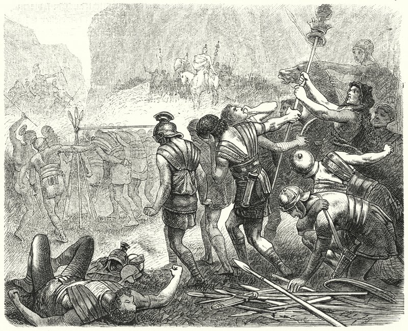 Humillación del ejército romano por los samnitas en las Horcas Caudinas, 321 a.C. de Hermann Vogel