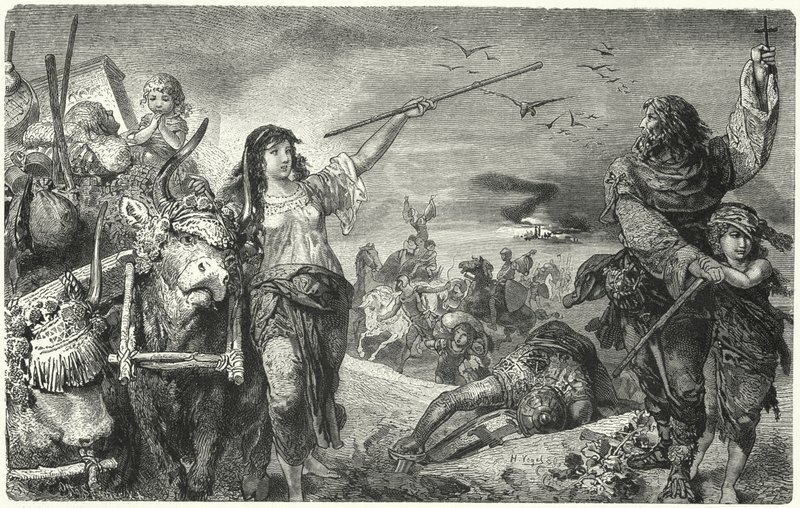 Miembros del movimiento valdense huyendo de la persecución de Hermann Vogel