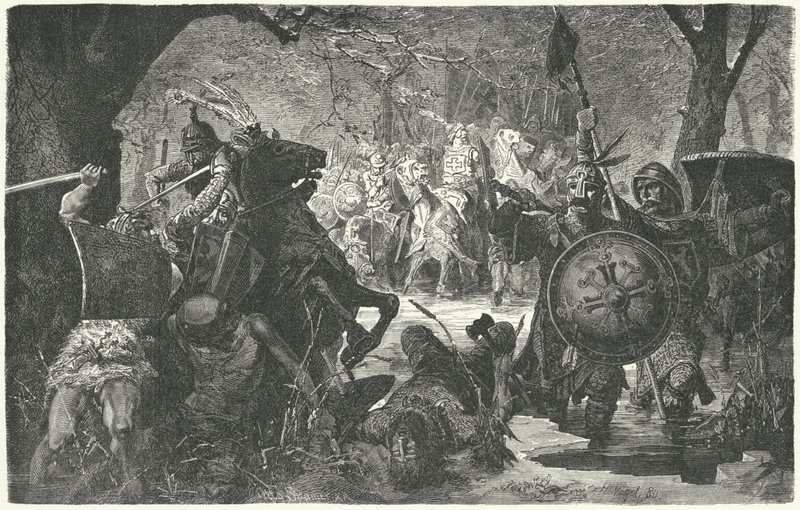 Cruzada de Ottokar II de Bohemia contra los antiguos prusianos paganos, 1255 de Hermann Vogel