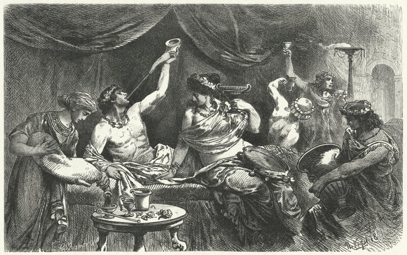 Bacanal romana en tiempos de Mesalina, siglo I de Hermann Vogel