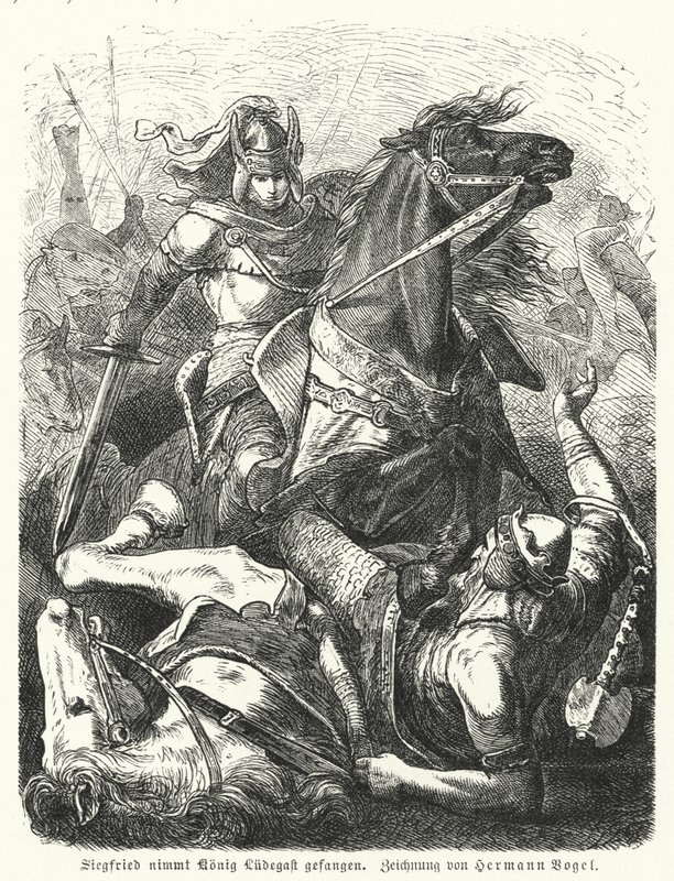 Siegfried capturando al Rey Ludegast de Hermann Vogel