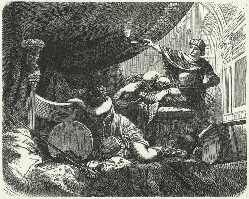 La mañana después de un banquete romano de Hermann Vogel