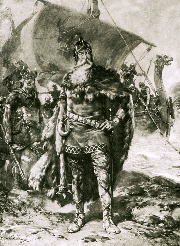Un gran vikingo, ilustración de la serie 