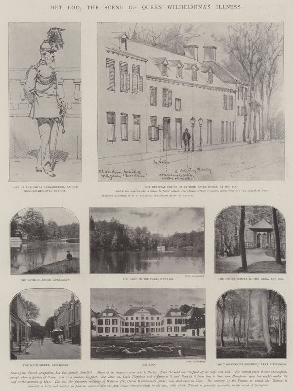 Het Loo, la escena de la enfermedad de la Reina Guillermina de Hermanus Willem Koekkoek