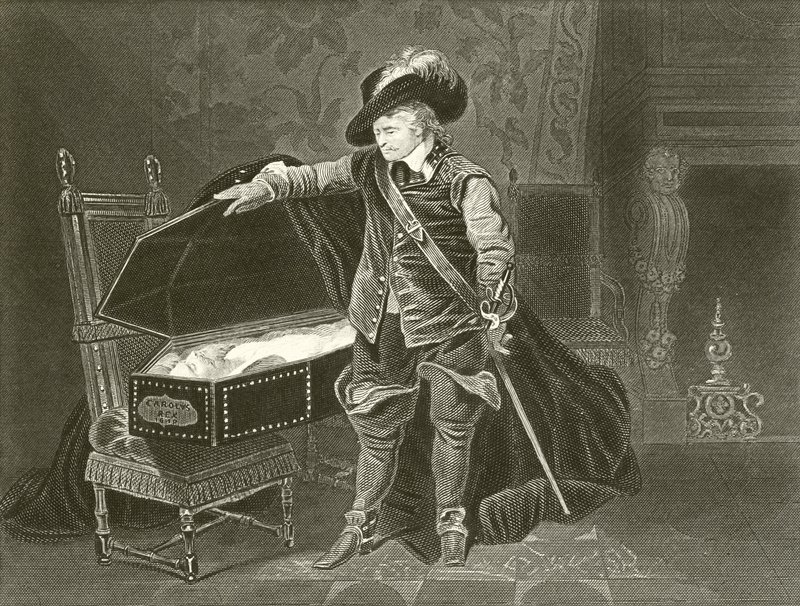 Cromwell viendo el cadáver de Carlos I de Hippolyte Delaroche