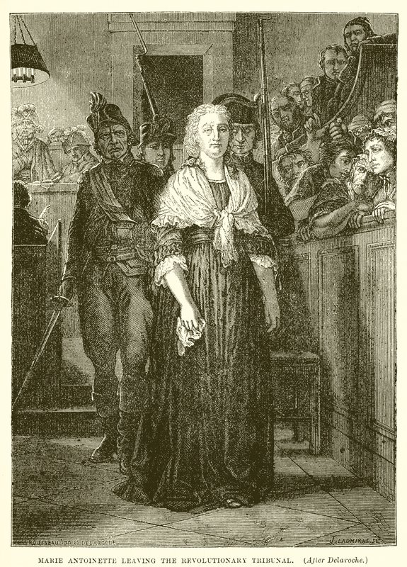 María Antonieta saliendo del tribunal revolucionario de Hippolyte Delaroche