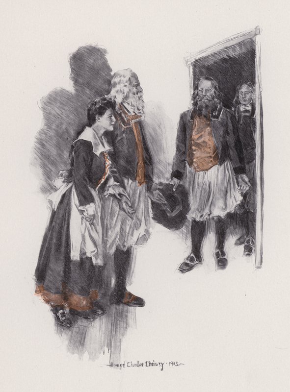 Ilustración de Evangeline, A Tale of Arcadie, de Henry Wadsworth Longfellow (litografía) de Howard Chandler (after) Christy