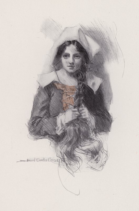 Ilustración de Evangeline, A Tale of Arcadie, de Henry Wadsworth Longfellow (litografía) de Howard Chandler (after) Christy