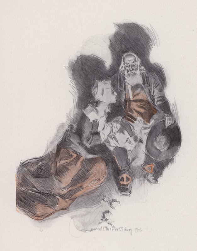 Ilustración de Evangeline, A Tale of Arcadie, de Henry Wadsworth Longfellow (litografía) de Howard Chandler (after) Christy