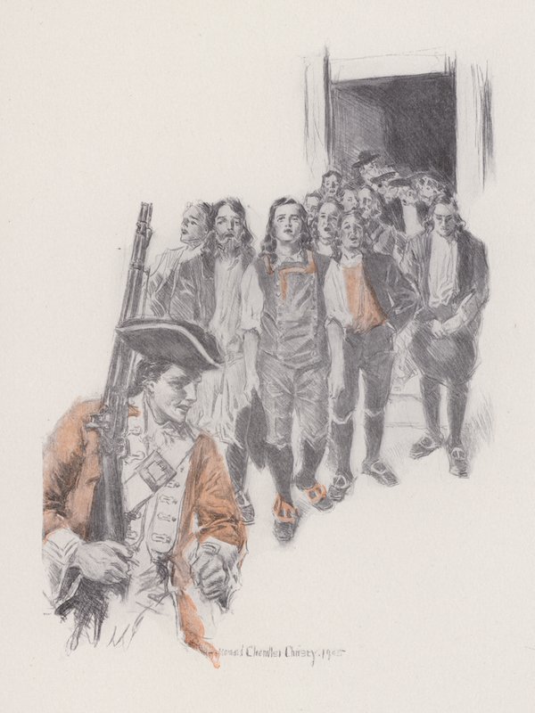 Ilustración de Evangeline, A Tale of Arcadie, de Henry Wadsworth Longfellow (litografía) de Howard Chandler (after) Christy
