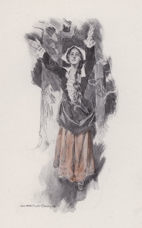 Ilustración de Evangeline, A Tale of Arcadie, de Henry Wadsworth Longfellow (litografía) de Howard Chandler (after) Christy