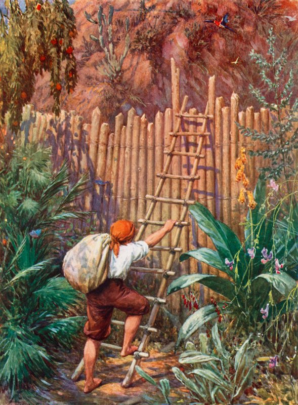 Ilustración para Robinson Crusoe de Howard Davie