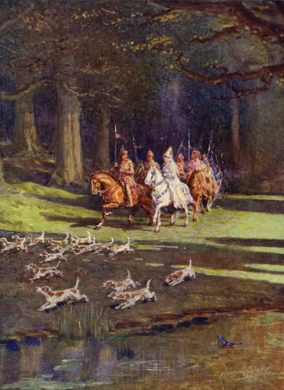 Toda la empresa parte hacia el bosque (litografía en color) de Howard Davie