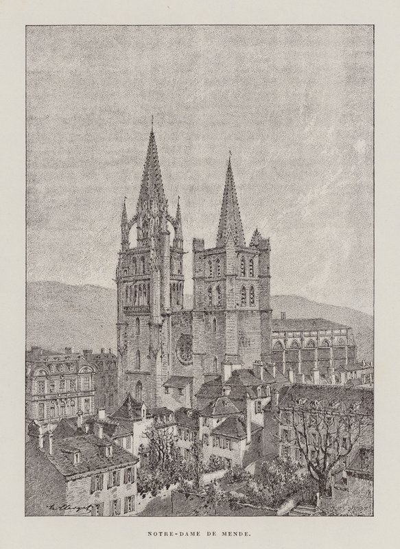 Notre-Dame De Mende (grabado) de Hubert Clerget