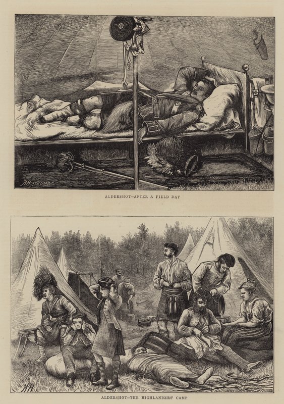 Aldershot, el campamento de los Highlanders de Hubert von Herkomer