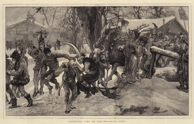 Tiempo de carnaval en los Alpes bávaros de Hubert von Herkomer