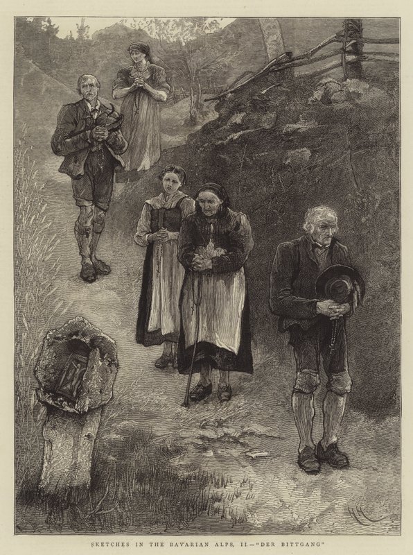 Bocetos en los Alpes Bávaros, II, Der Bittgang de Hubert von Herkomer