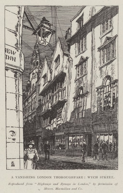 Una calle desaparecida de Londres, Wych Street de Hugh Thomson