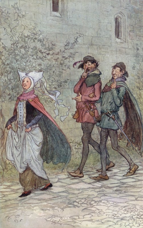 Ilustración para Las alegres comadres de Windsor de Hugh Thomson