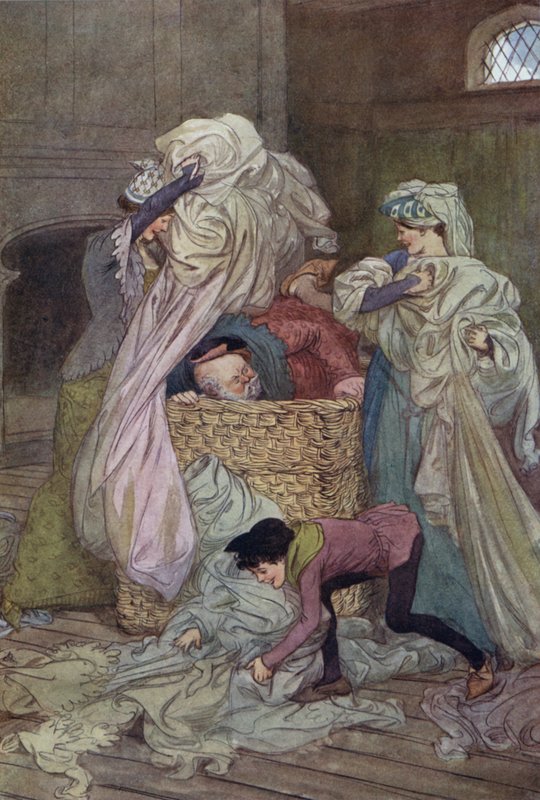 Ilustración para Las alegres comadres de Windsor de Hugh Thomson