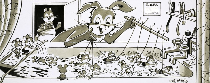 Harold Hare enseña a nadar a los ratones de Hugh McNeill