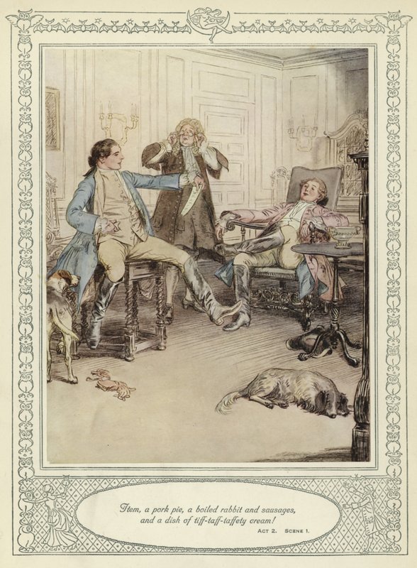 Ilustración para Ella se rebaja para conquistar de Goldsmith de Hugh Thomson