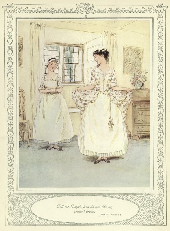Ilustración para Ella se rebaja para conquistar de Goldsmith de Hugh Thomson
