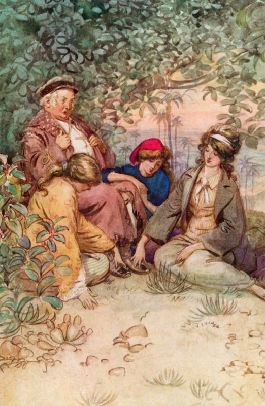 Ilustración para El admirable Crichton de J. M. Barrie de Hugh Thomson