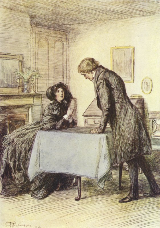 Ilustración para el arrepentimiento de Janet por George Eliot de Hugh Thomson
