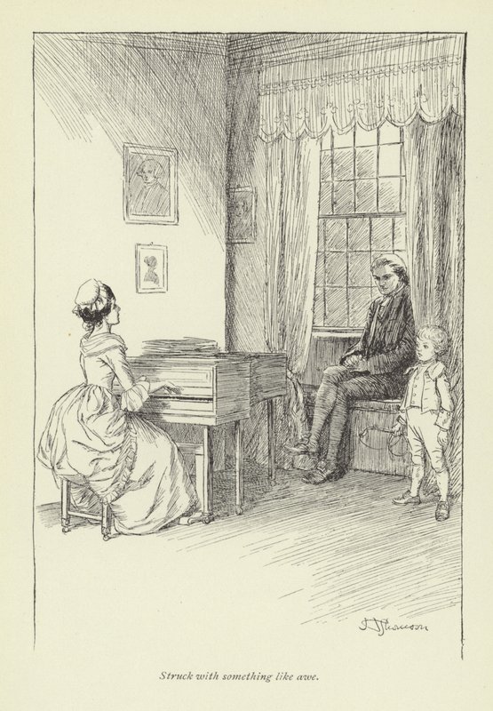 Ilustración para la historia de amor de Mr. Gilfil por George Eliot de Hugh Thomson