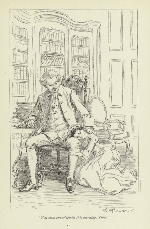 Ilustración para la historia de amor de Mr. Gilfil por George Eliot de Hugh Thomson