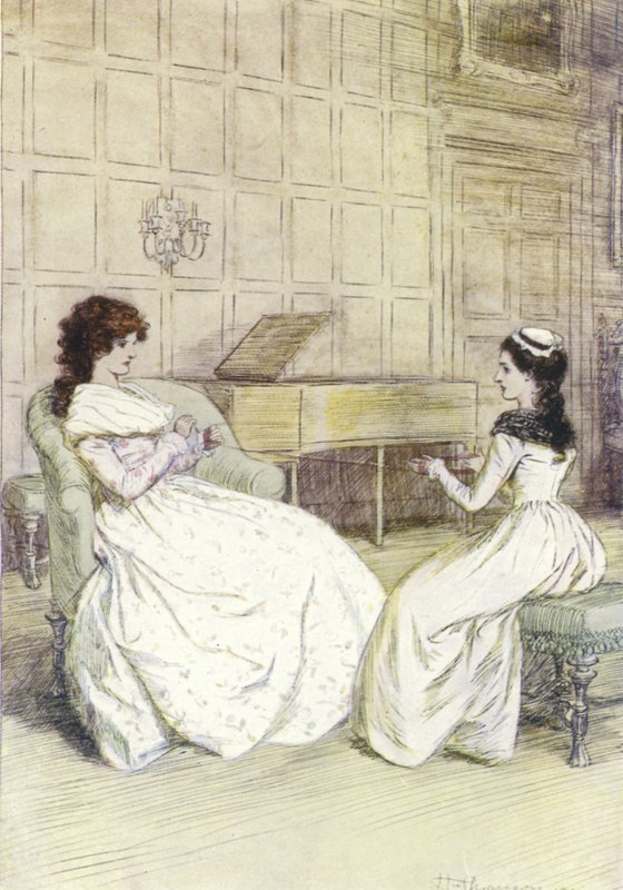 Ilustración para la historia de amor de Mr. Gilfil por George Eliot de Hugh Thomson