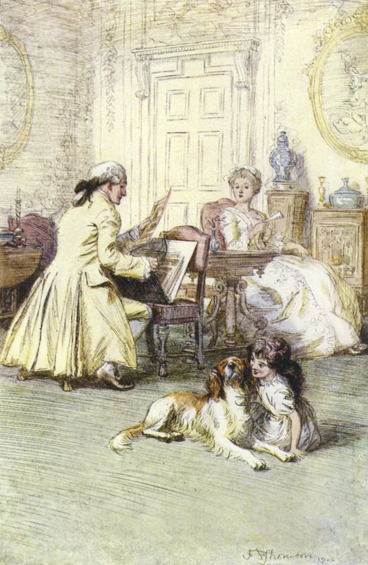 Ilustración para la historia de amor de Mr. Gilfil de George Eliot de Hugh Thomson