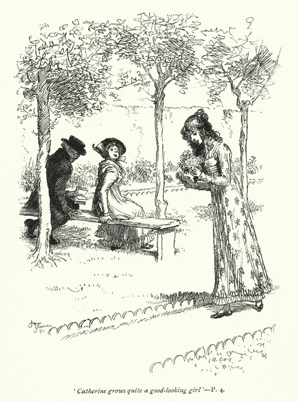 Ilustración para La Abadía de Northanger de Jane Austen de Hugh Thomson