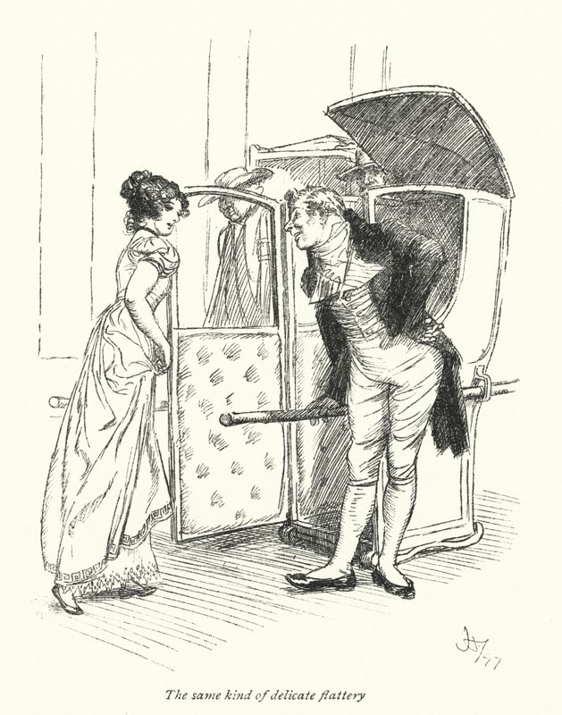 Ilustración para La Abadía de Northanger de Jane Austen de Hugh Thomson