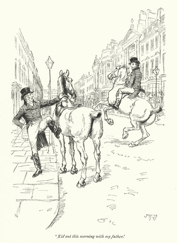 Ilustración para La Abadía de Northanger de Jane Austen de Hugh Thomson