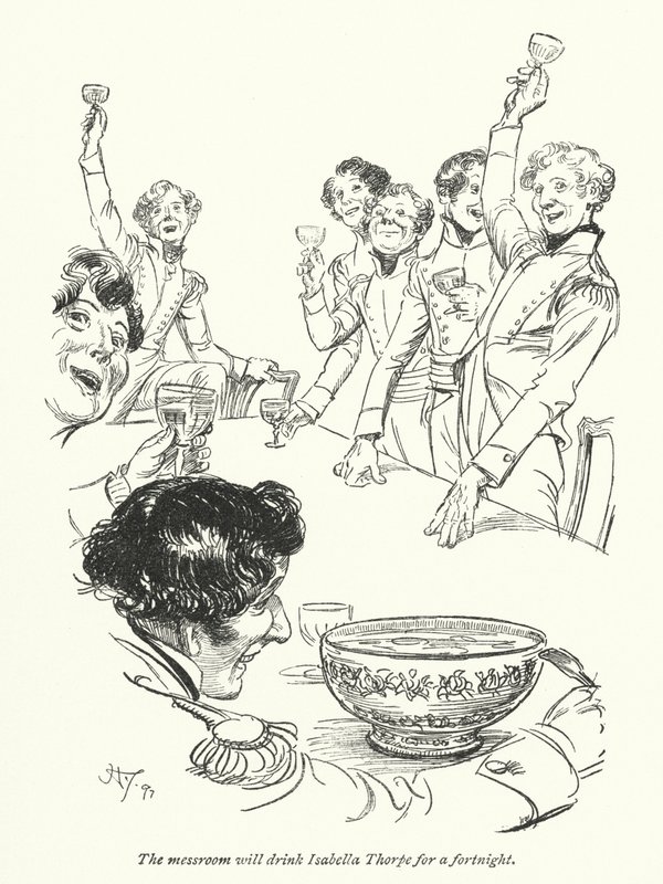 Ilustración para La abadía de Northanger de Jane Austen de Hugh Thomson