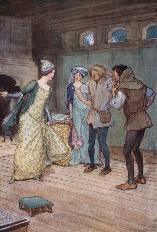 Ilustración para Las Alegres Comadres de Windsor de Hugh Thomson