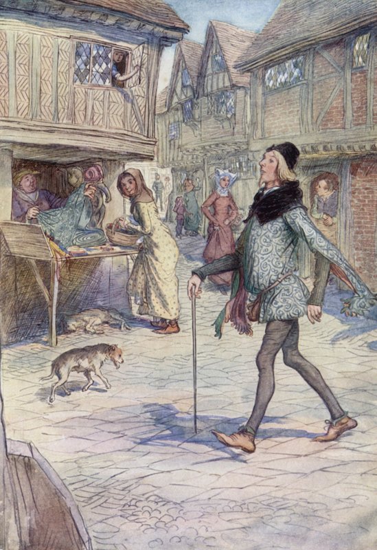 Ilustración para Las Alegres Comadres de Windsor de Hugh Thomson